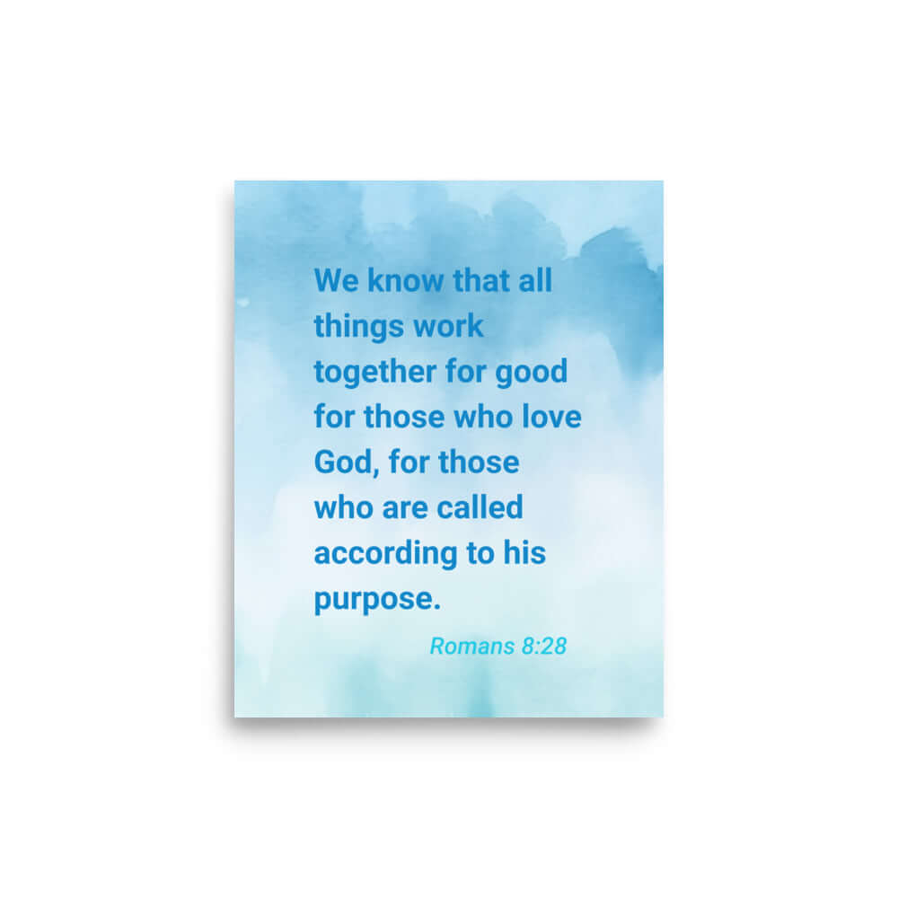 Rom 8:28 - Bible Verse, together for good Premium Luster Photo Paper Poster