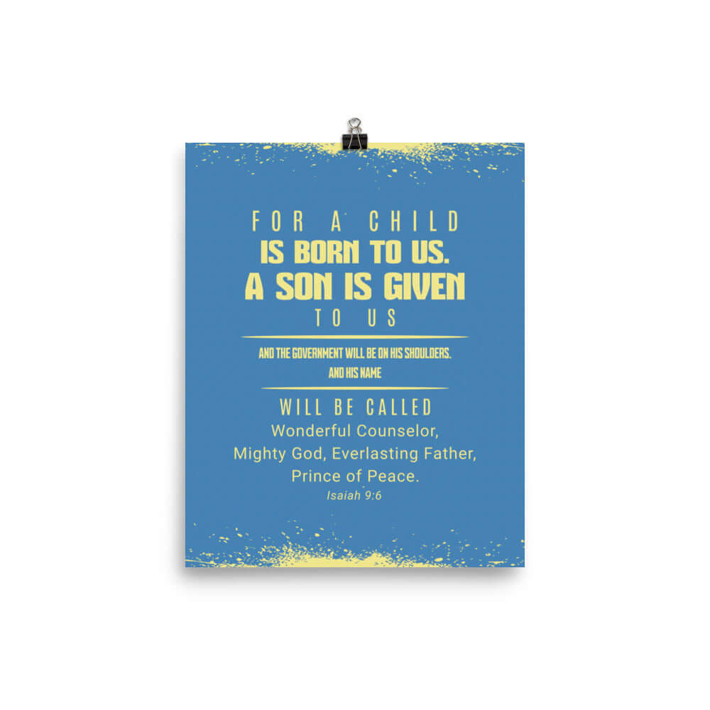 Isaiah 9:6 - Bible Verse, Mighty God Premium Luster Photo Paper Poster