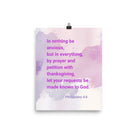 Phil 4:6 - Bible Verse, Prayer and Petition Premium Luster Photo Paper Poster