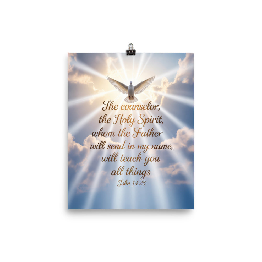 John 14:26 Bible Verse Father Premium Luster Photo Paper Poster 8″×10″