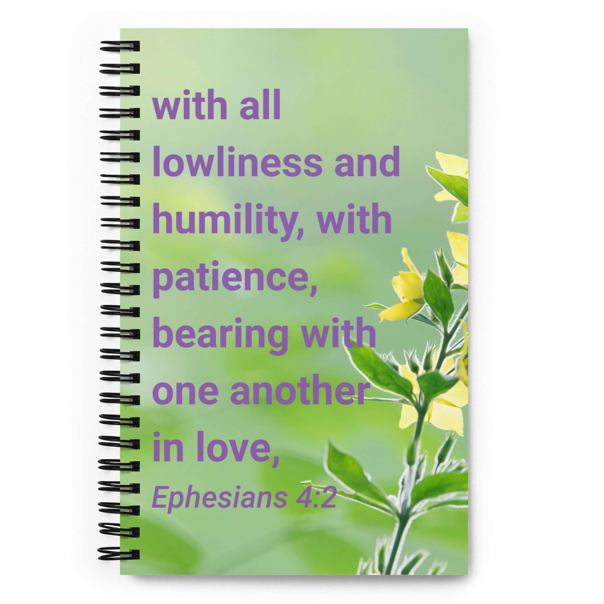 Eph 4:2 - Bible Verse, one another in love Spiral Notebook