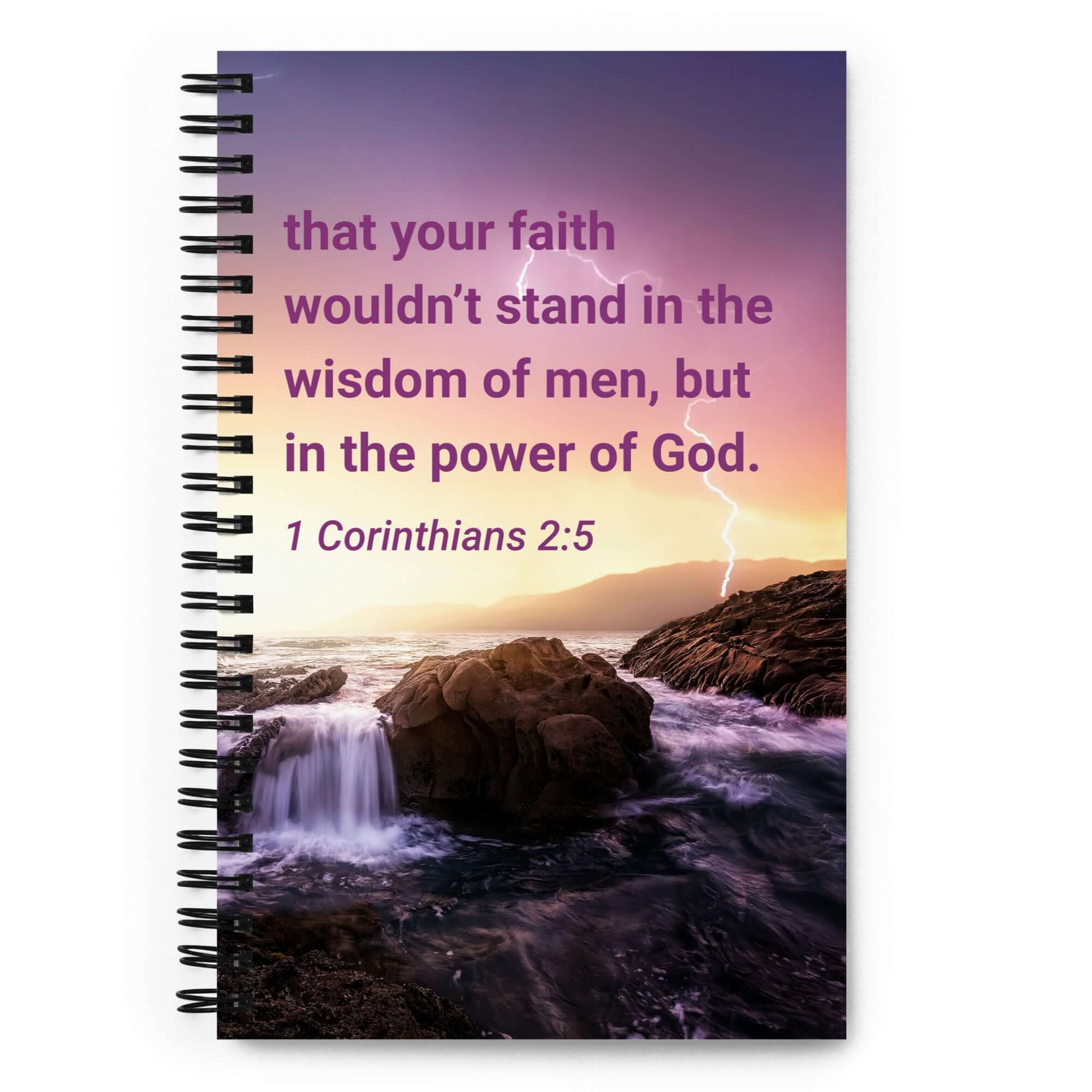 1 Cor 2:5 - Bible Verse, power of God Spiral Notebook