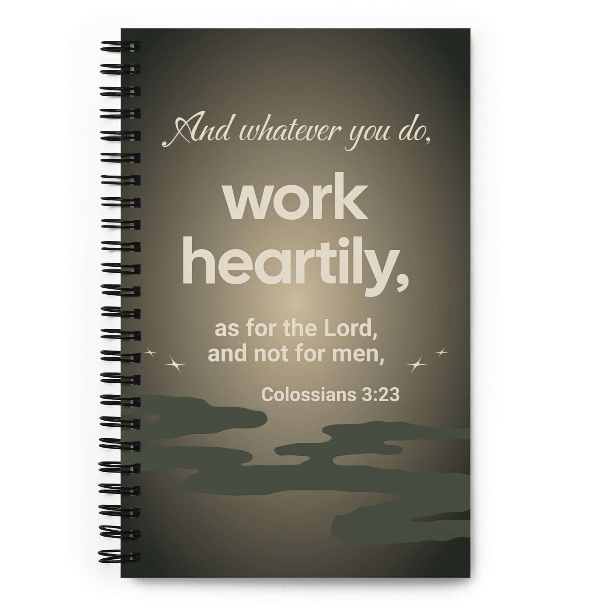 Col 3:23 - Bible Verse, as for the Lord Spiral Notebook