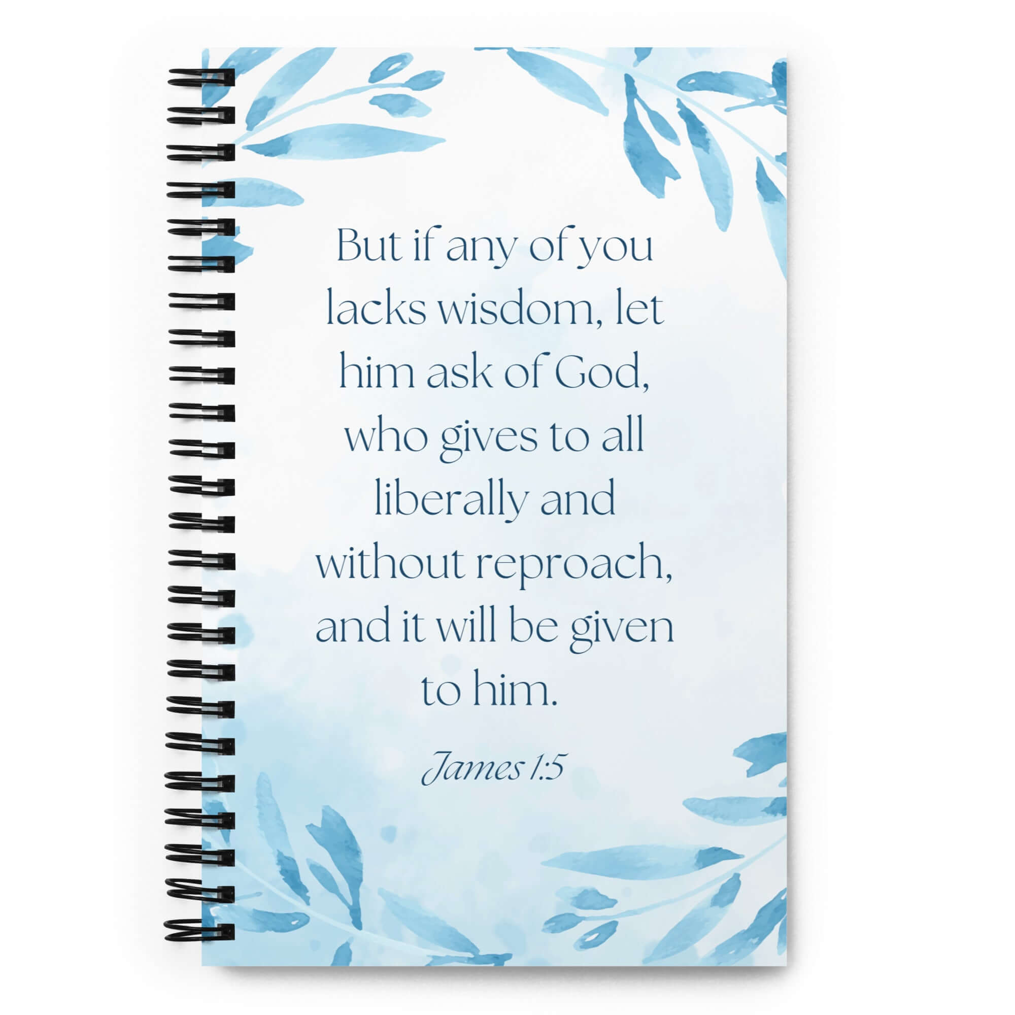 James 1:5 Bible Verse, lacks wisdom Spiral Notebook