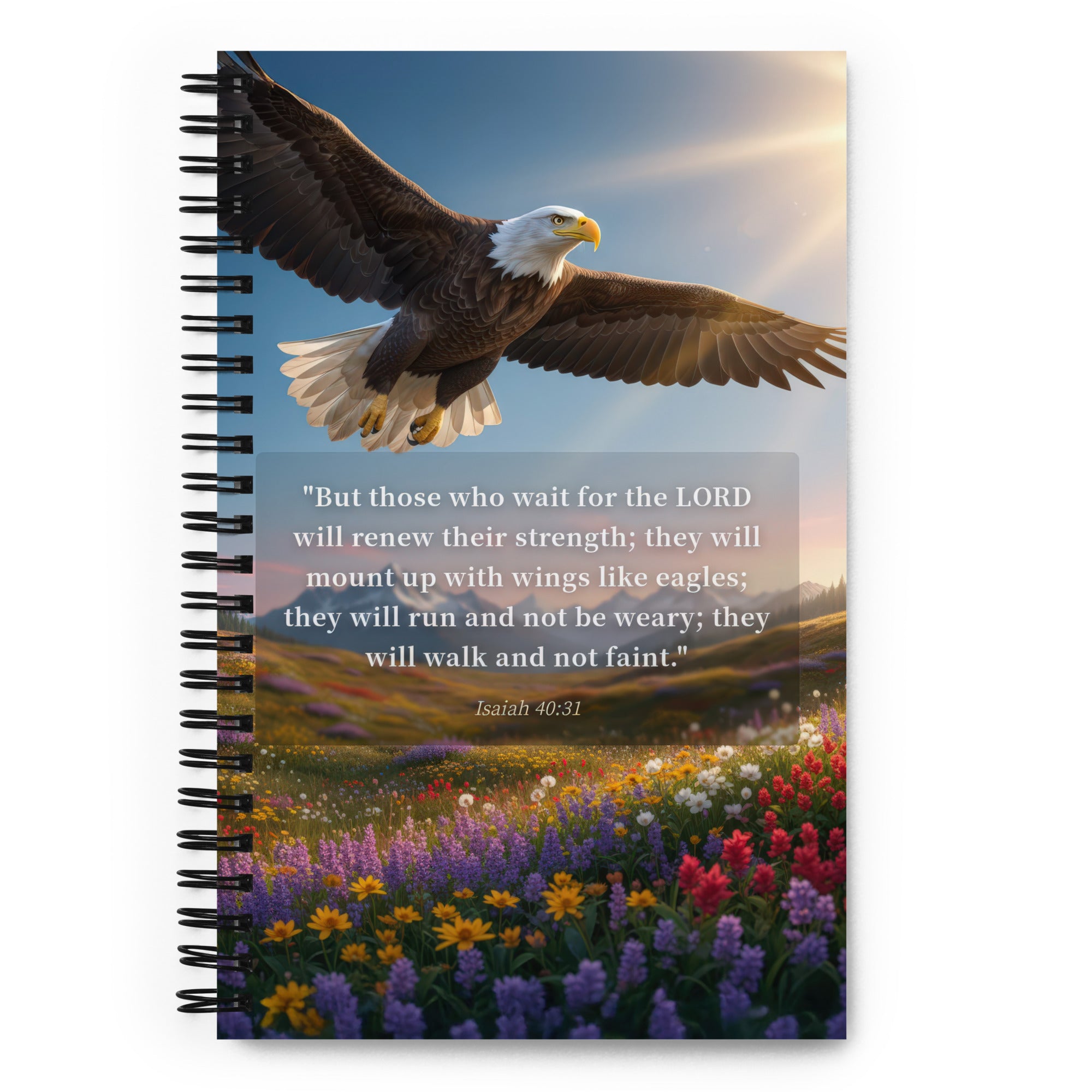 Isaiah 40:31 Bible Verse Who Wait Spiral Notebook Default Title