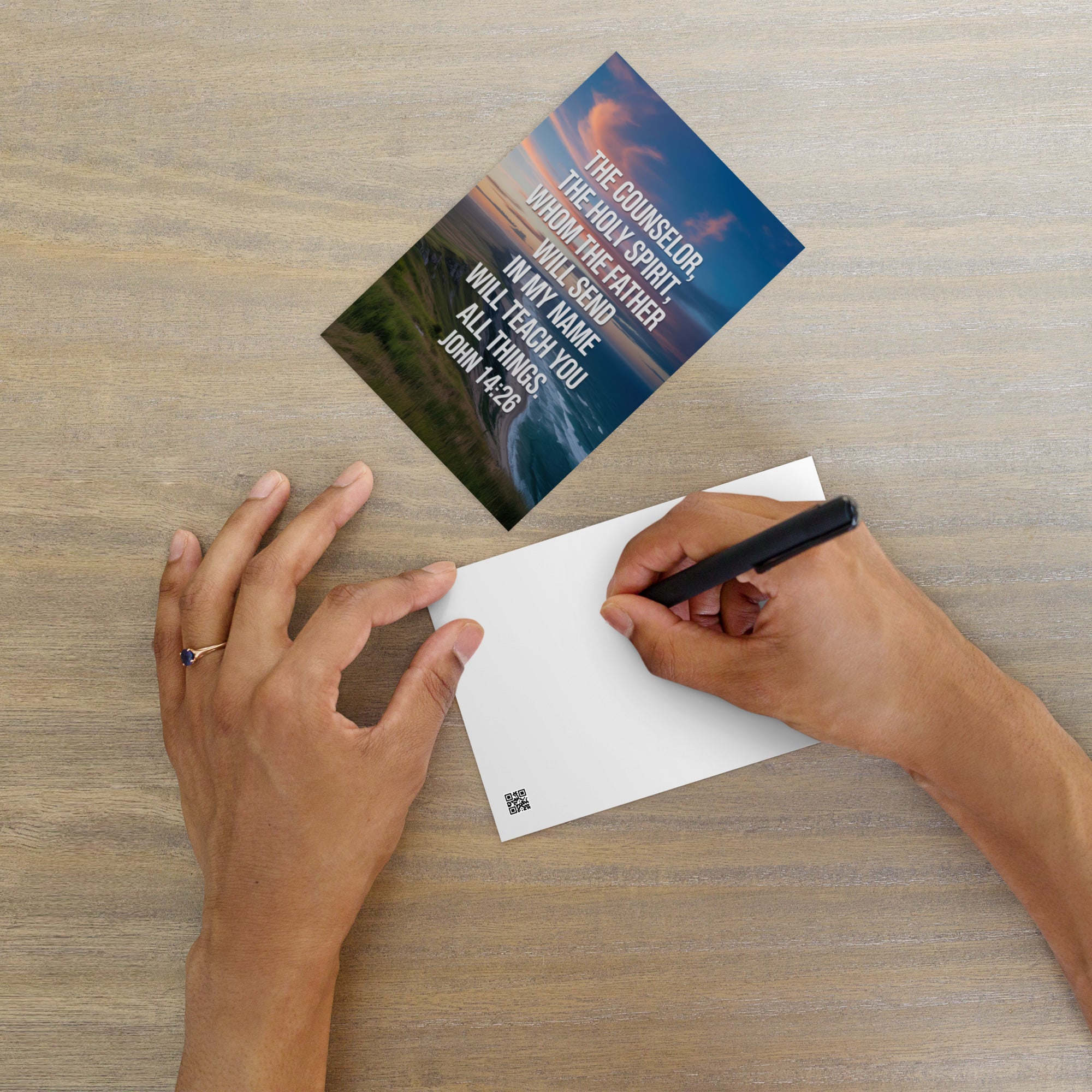 John 14:26 Bible Verse will teach Standard Postcard Default Title
