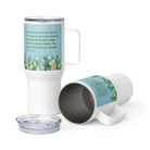 1 Peter 2:24 - Bible Verse, healed by His wounds Travel Mug with a Handle