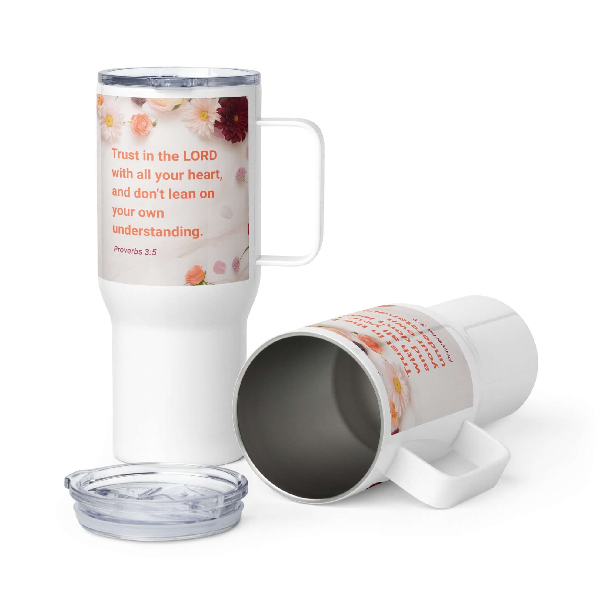 Prov 3:5 - Bible Verse, Trust in the LORD Travel Mug with a Handle