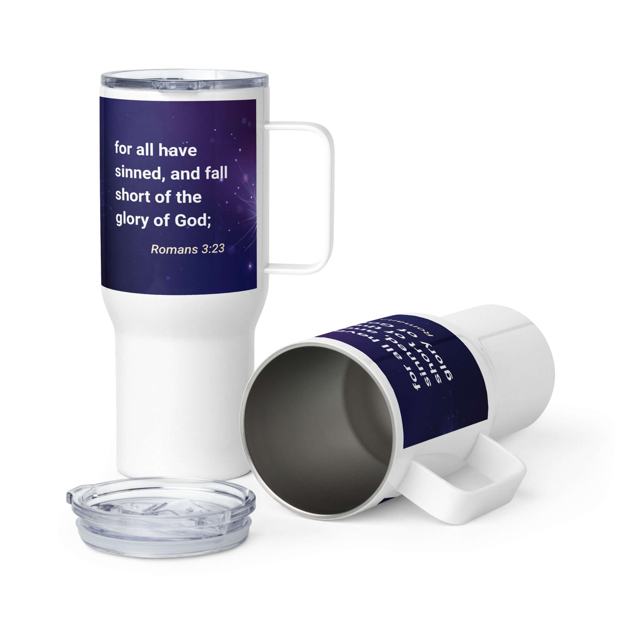 Romans 3:23 - Bible Verse, all have sinned Travel Mug with a Handle