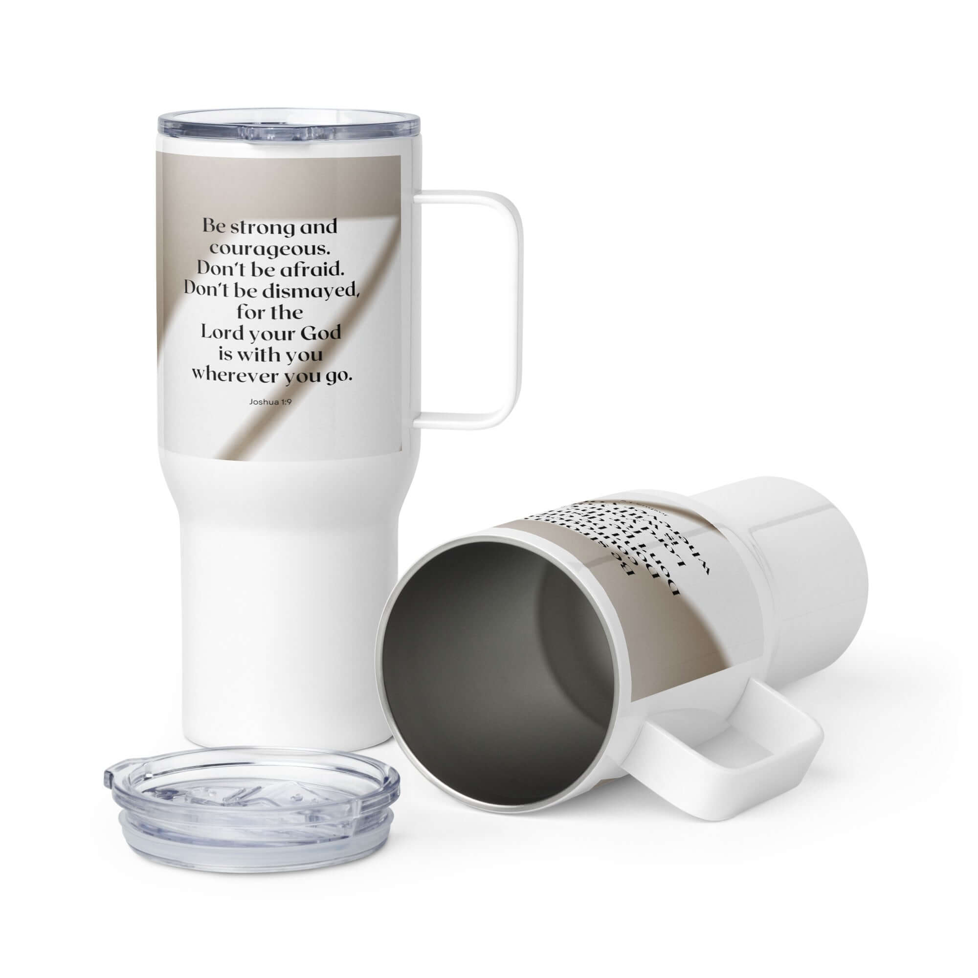 Joshua 1:9 Bible Verse, for the Lord Travel Mug with a Handle