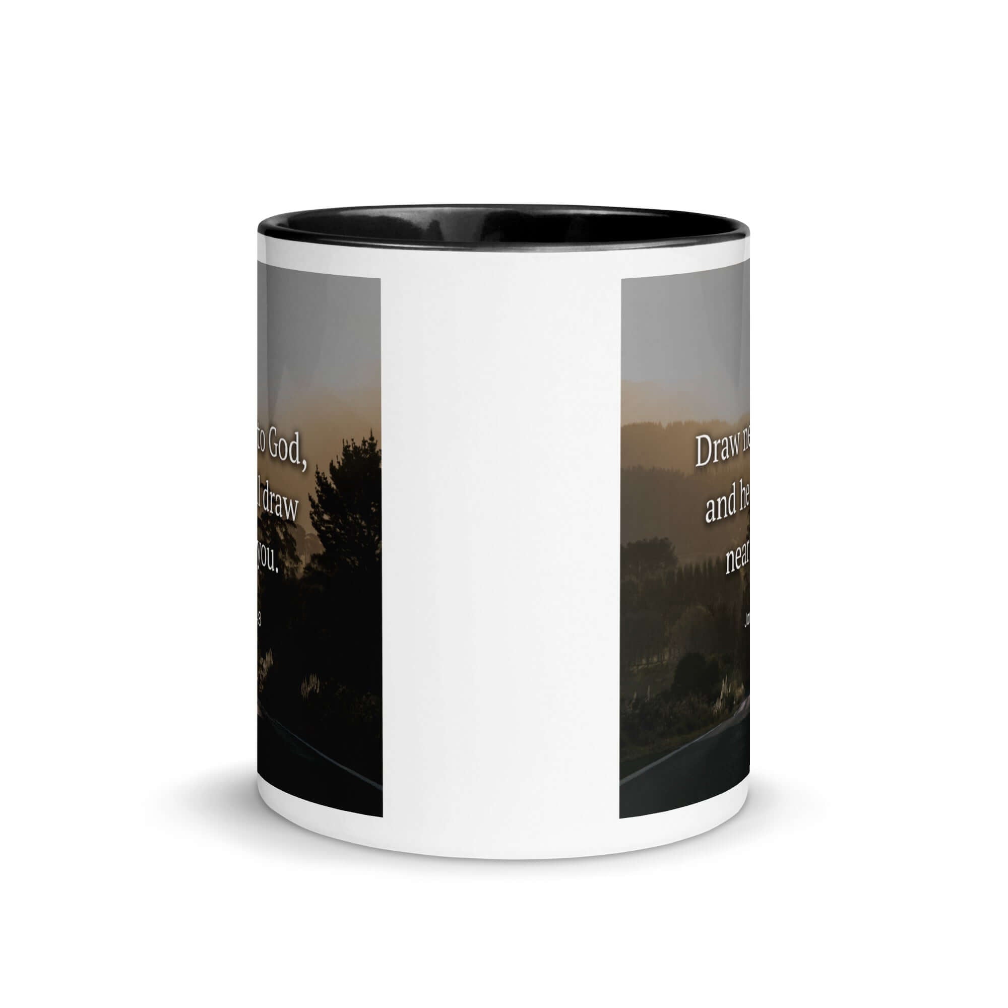 James 4:8 Bible Verse, Cleanse your White Ceramic Mug with Color Inside