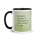 Heb 11:1 - Bible Verse, faith is assurance White Ceramic Mug with Color Inside