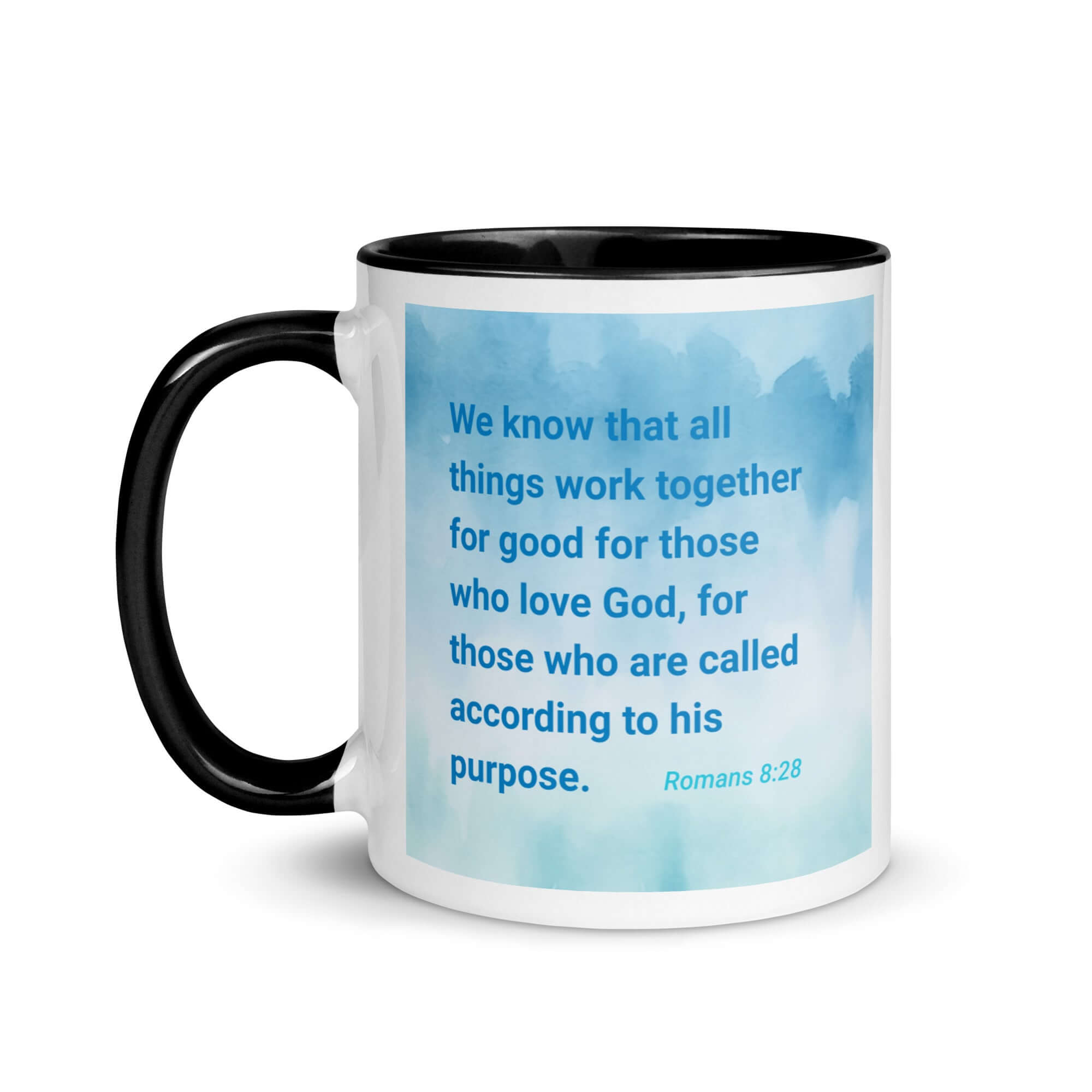 Rom 8:28 - Bible Verse, together for good White Ceramic Mug with Color Inside