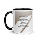 Joshua 1:9 Bible Verse, for the Lord White Ceramic Mug with Color Inside