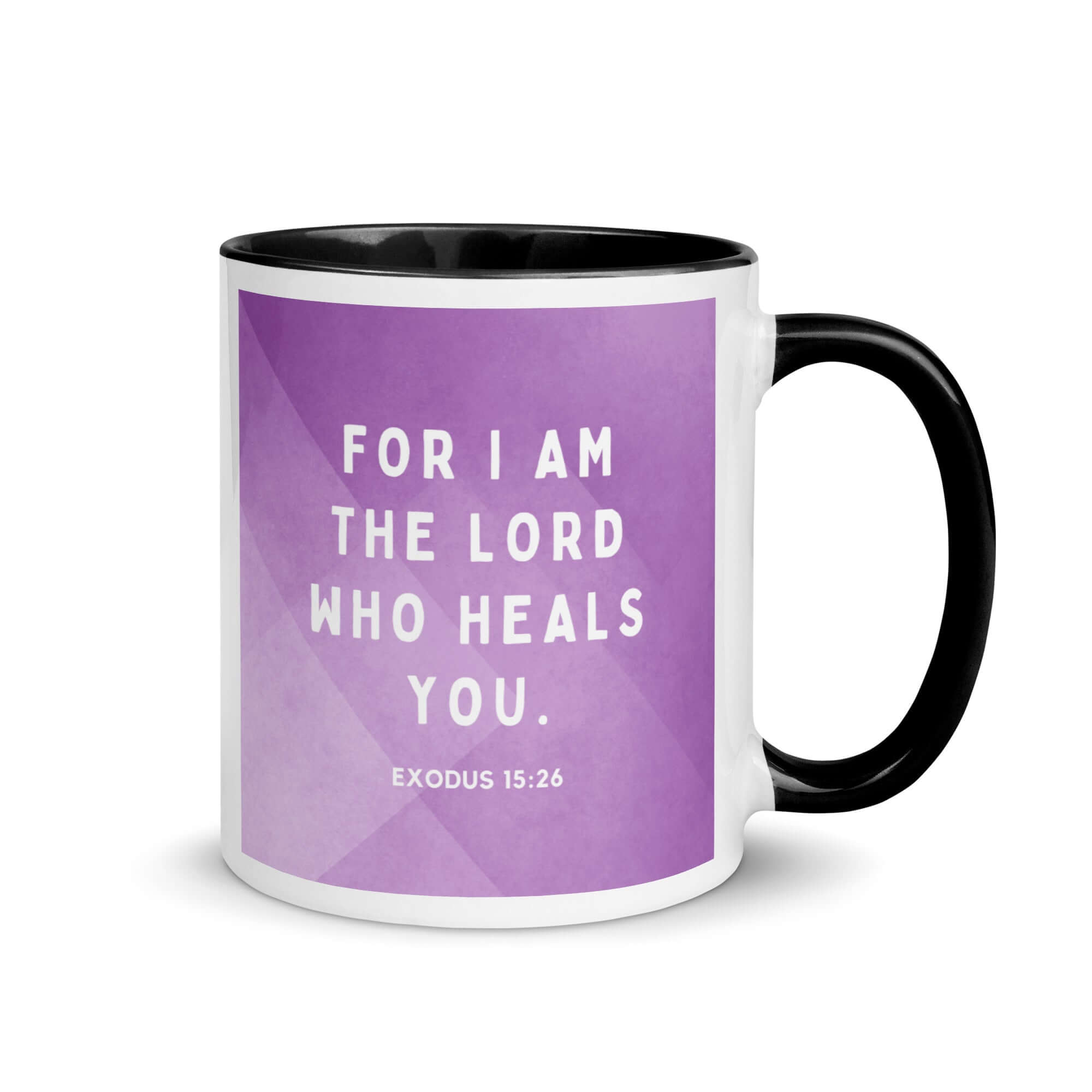 Exodus 15:26 Bible Verse, in his eyes White Ceramic Mug with Color Inside