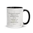 Joshua 1:9 Bible Verse, Be strong White Ceramic Mug with Color Inside