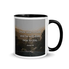 James 4:8 Bible Verse, Cleanse your White Ceramic Mug with Color Inside