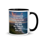 John 14:26 Bible Verse will teach White Ceramic Mug with Color Inside Black 11 oz