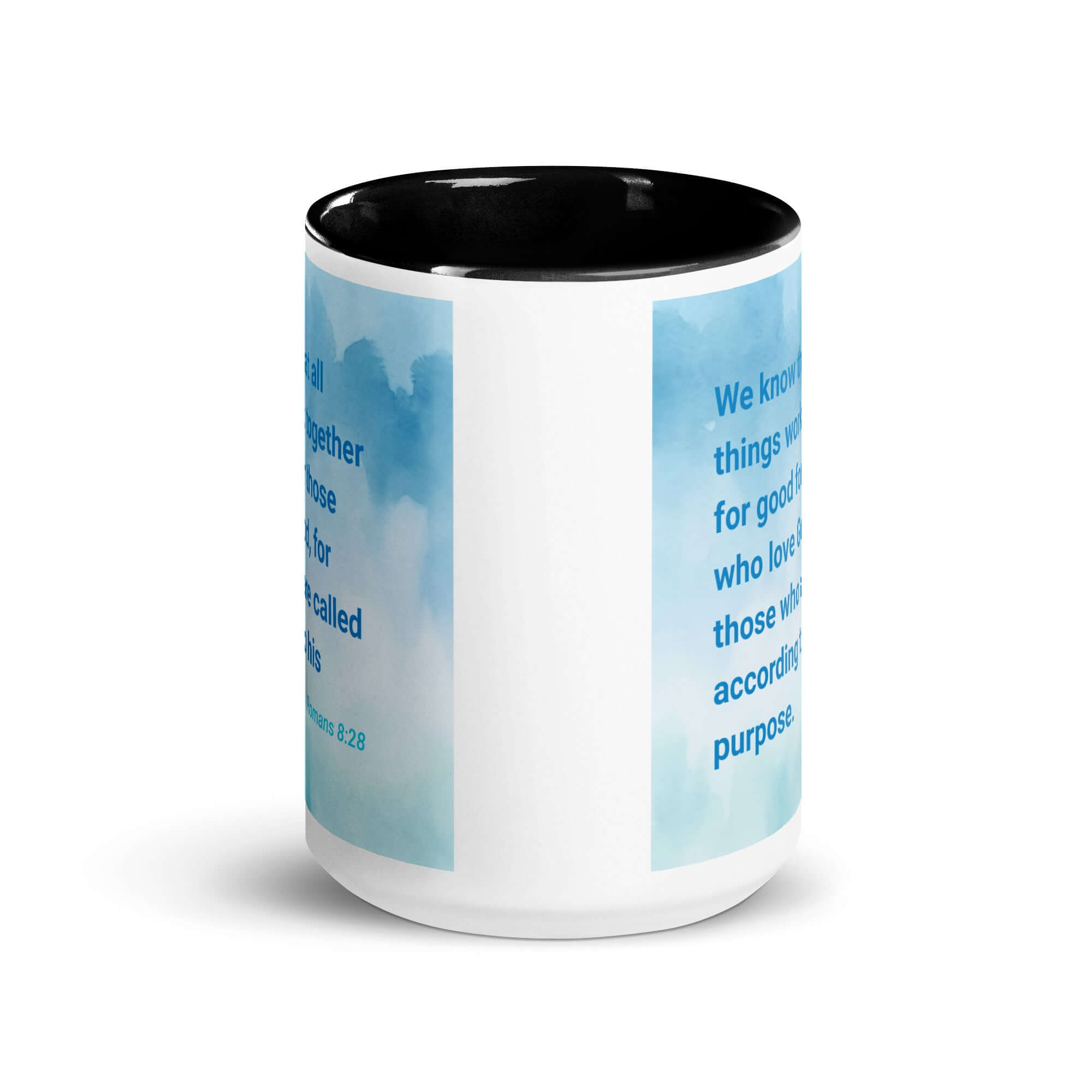 Rom 8:28 - Bible Verse, together for good White Ceramic Mug with Color Inside