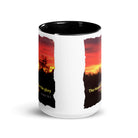 Psalm 19:1 Bible Verse, Sunset Glory White Ceramic Mug with Color Inside