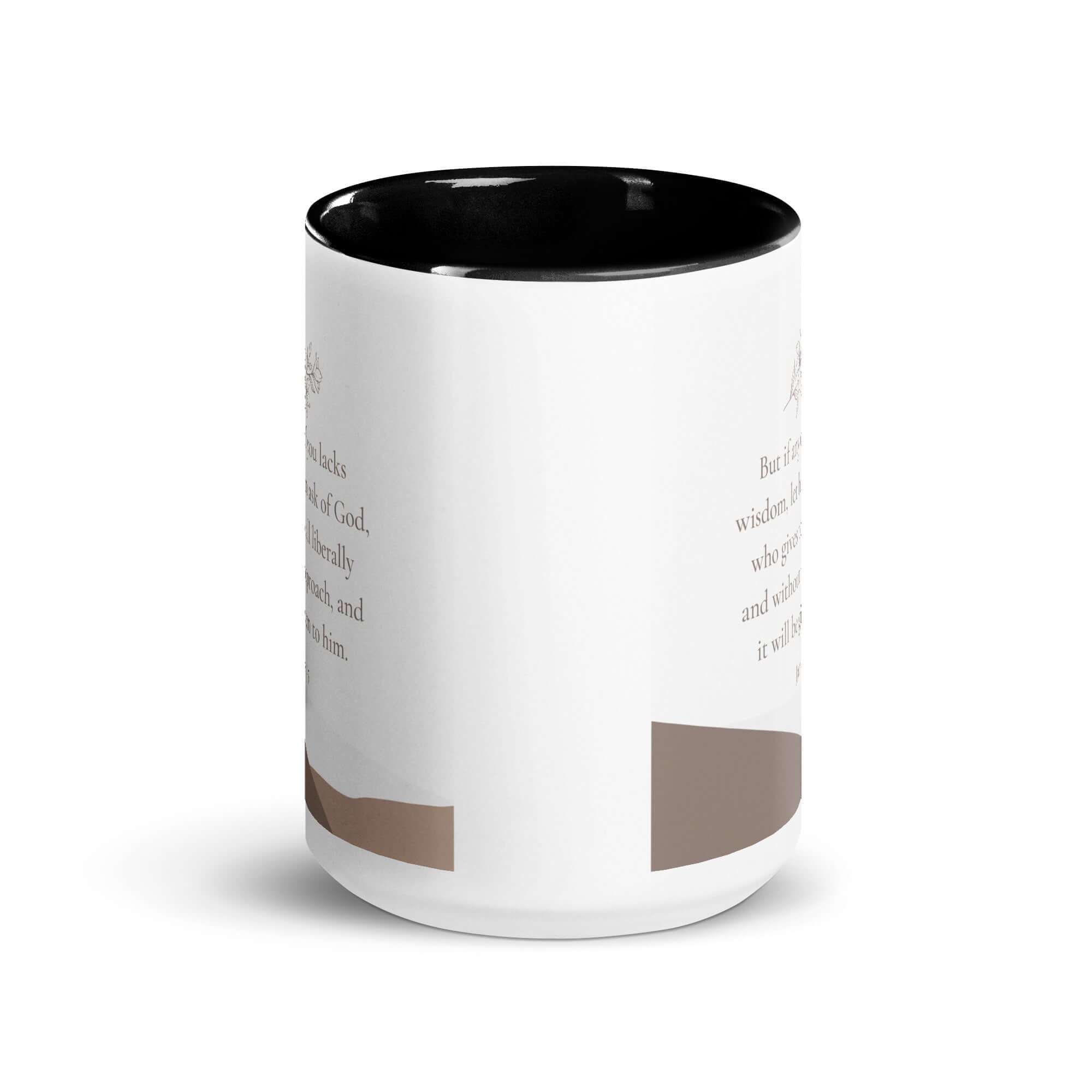 James 1:5 Bible Verse, ask of God White Ceramic Mug with Color Inside