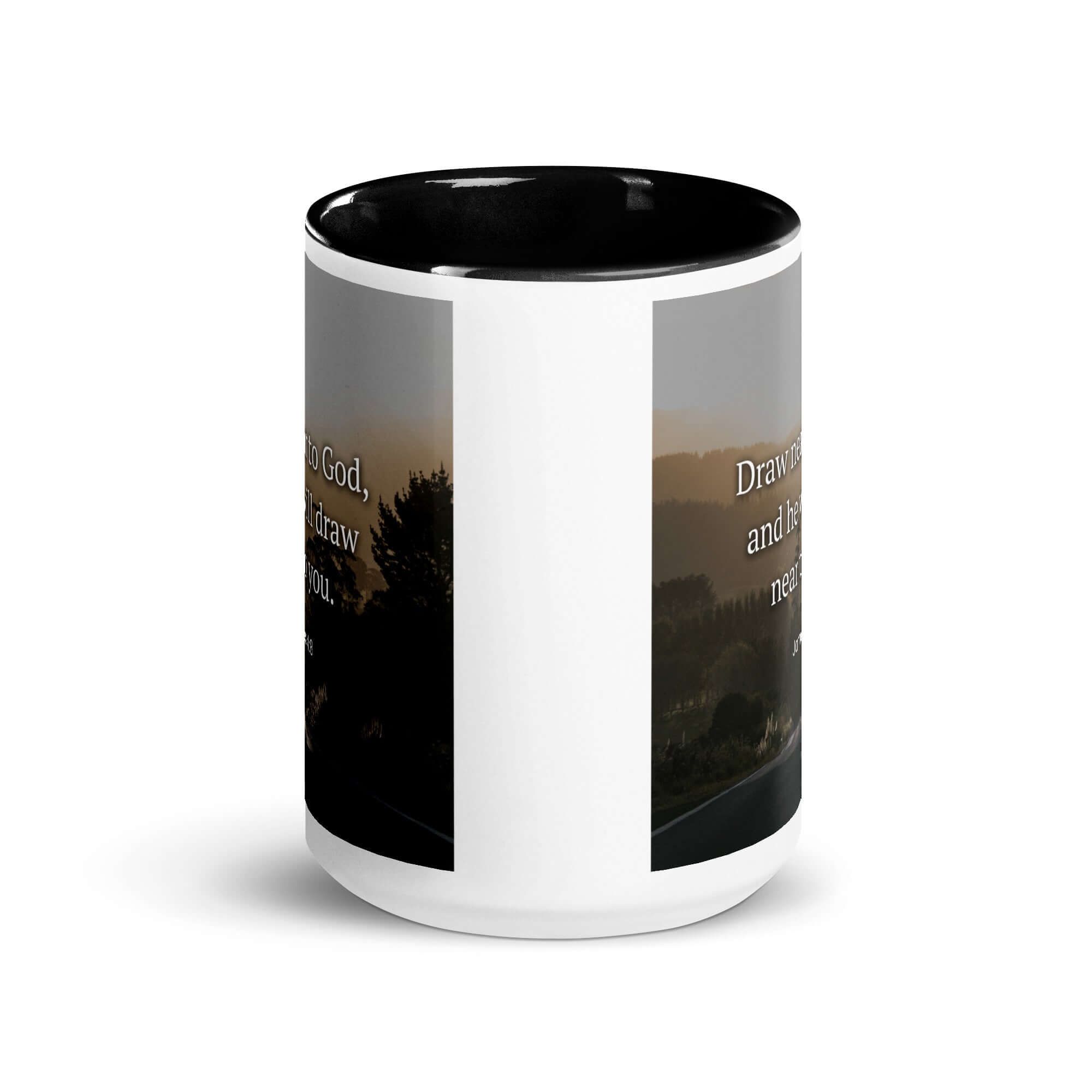 James 4:8 Bible Verse, Cleanse your White Ceramic Mug with Color Inside