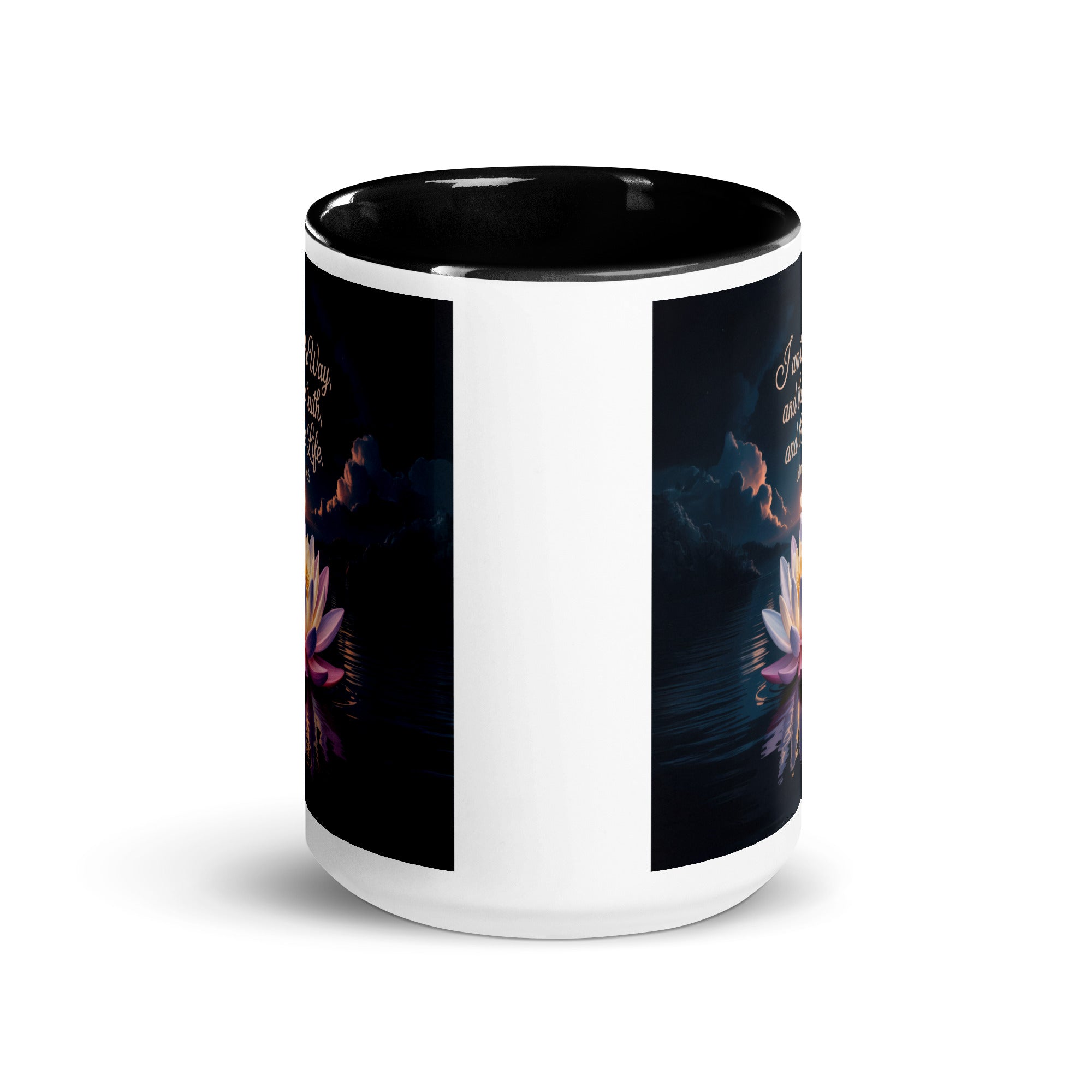 John 14:6 Bible Verse The Way White Ceramic Mug with Color Inside