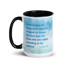 Rom 8:28 - Bible Verse, together for good White Ceramic Mug with Color Inside