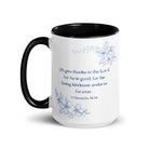 1 Chronicles 16:34 Bible Verse, to the Lord White Ceramic Mug with Color Inside