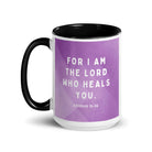 Exodus 15:26 Bible Verse, in his eyes White Ceramic Mug with Color Inside