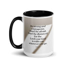 Joshua 1:9 Bible Verse, for the Lord White Ceramic Mug with Color Inside