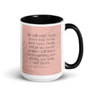 Revelation 21:4 Bible Verse, their eyes White Ceramic Mug with Color Inside