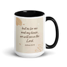 Joshua 24:15 Bible Verse, will serve White Ceramic Mug with Color Inside