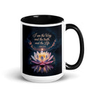 John 14:6 Bible Verse The Way White Ceramic Mug with Color Inside Black 15 oz