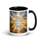 John 14:26 Bible Verse will send White Ceramic Mug with Color Inside Black 15 oz