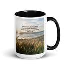 John 14:26 Bible Verse in my name White Ceramic Mug with Color Inside Black 15 oz