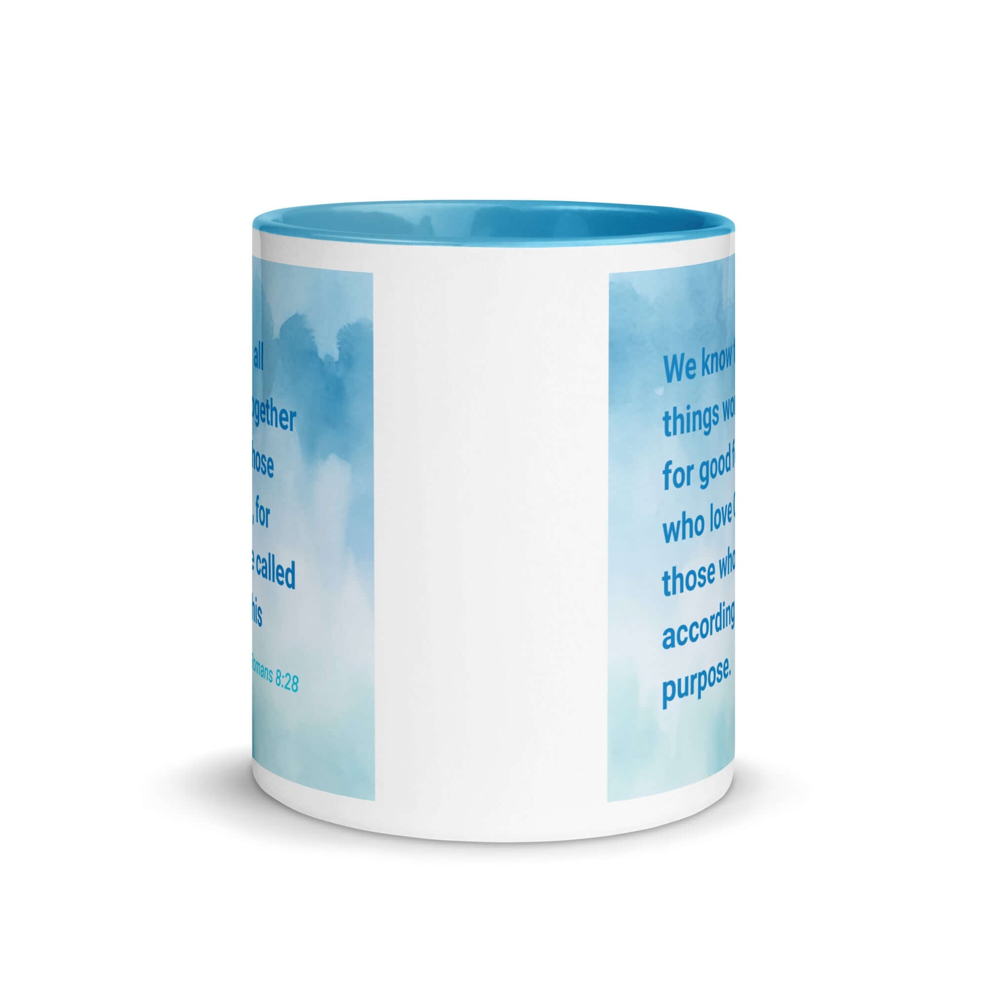 Rom 8:28 - Bible Verse, together for good White Ceramic Mug with Color Inside