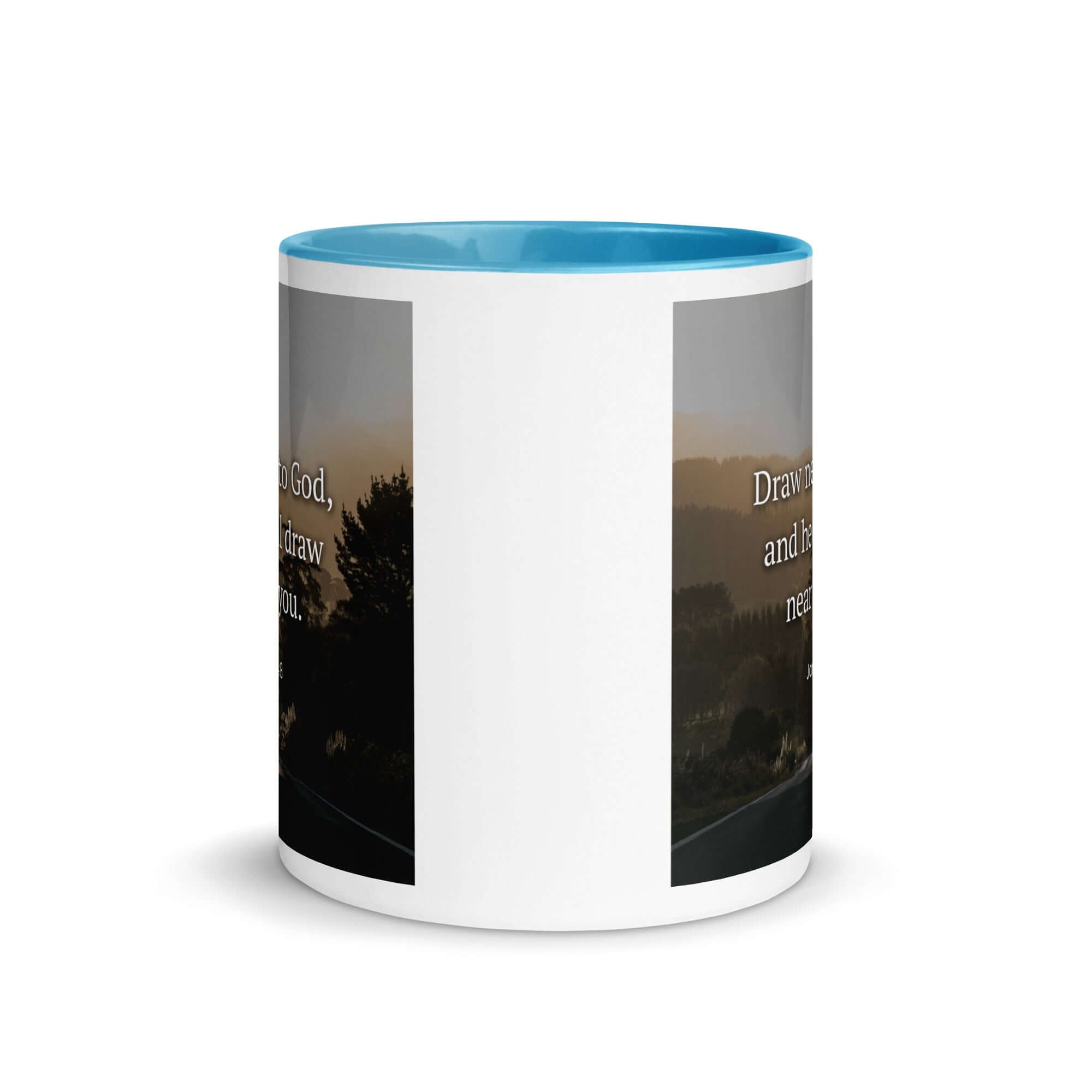 James 4:8 Bible Verse, Cleanse your White Ceramic Mug with Color Inside