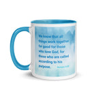 Rom 8:28 - Bible Verse, together for good White Ceramic Mug with Color Inside