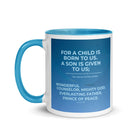 Isaiah 9:6 - Bible Verse, Everlasting Father White Ceramic Mug with Color Inside