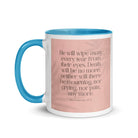 Revelation 21:4 Bible Verse, their eyes White Ceramic Mug with Color Inside