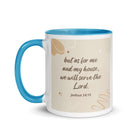 Joshua 24:15 Bible Verse, will serve White Ceramic Mug with Color Inside