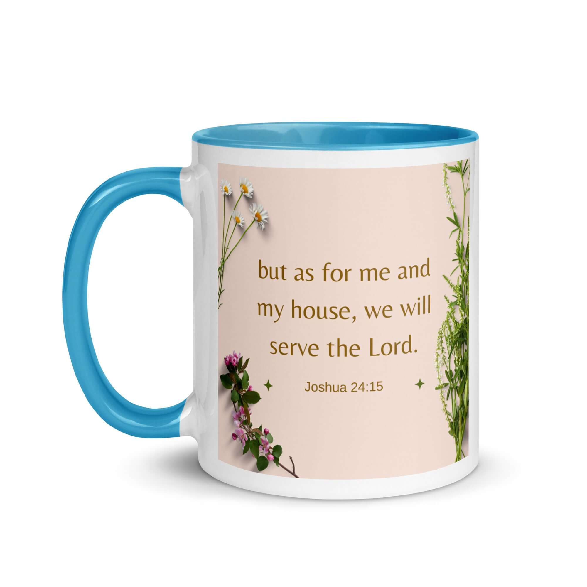 Joshua 24:15 Bible Verse, your fathers White Ceramic Mug with Color Inside