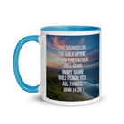 John 14:26 Bible Verse will teach White Ceramic Mug with Color Inside