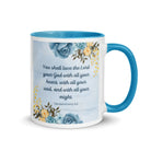 Deuteronomy 6:5 Bible Verse, You shall love White Ceramic Mug with Color Inside