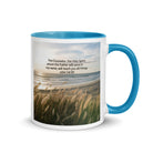 John 14:26 Bible Verse in my name White Ceramic Mug with Color Inside Blue 11 oz