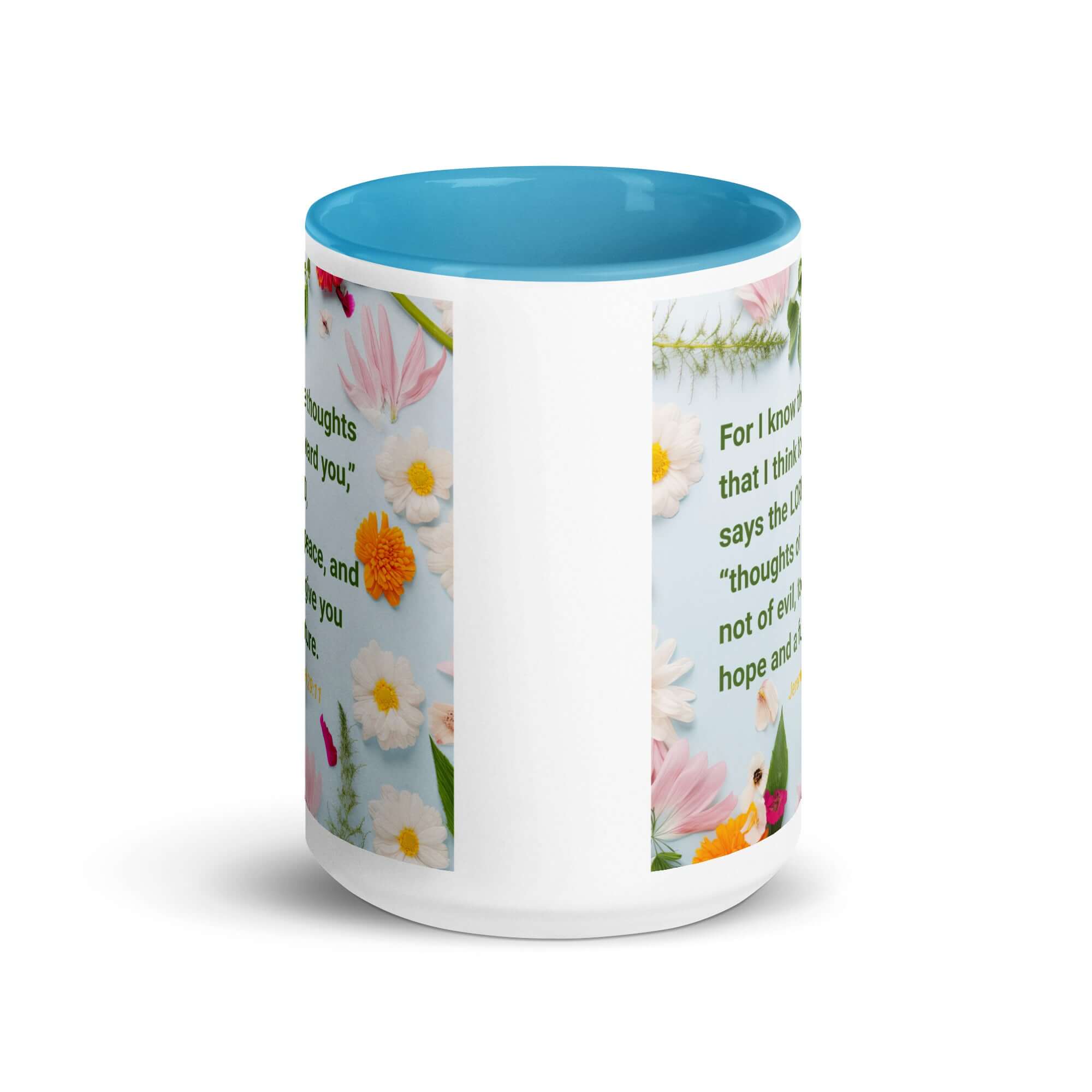 Jer 29:11 - Bible Verse, to give you hope White Ceramic Mug with Color Inside