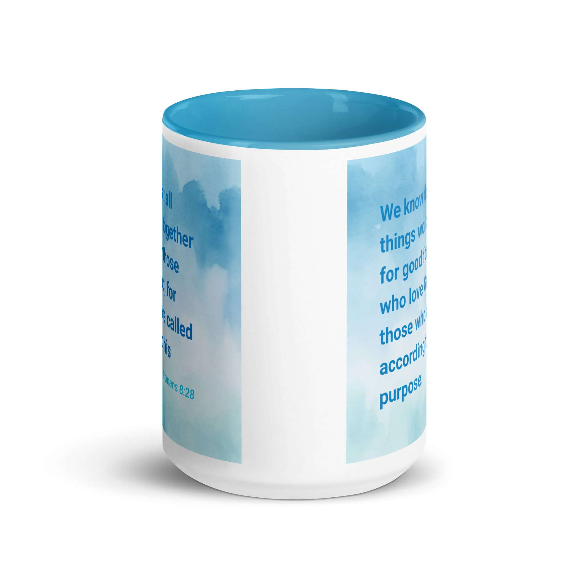 Rom 8:28 - Bible Verse, together for good White Ceramic Mug with Color Inside