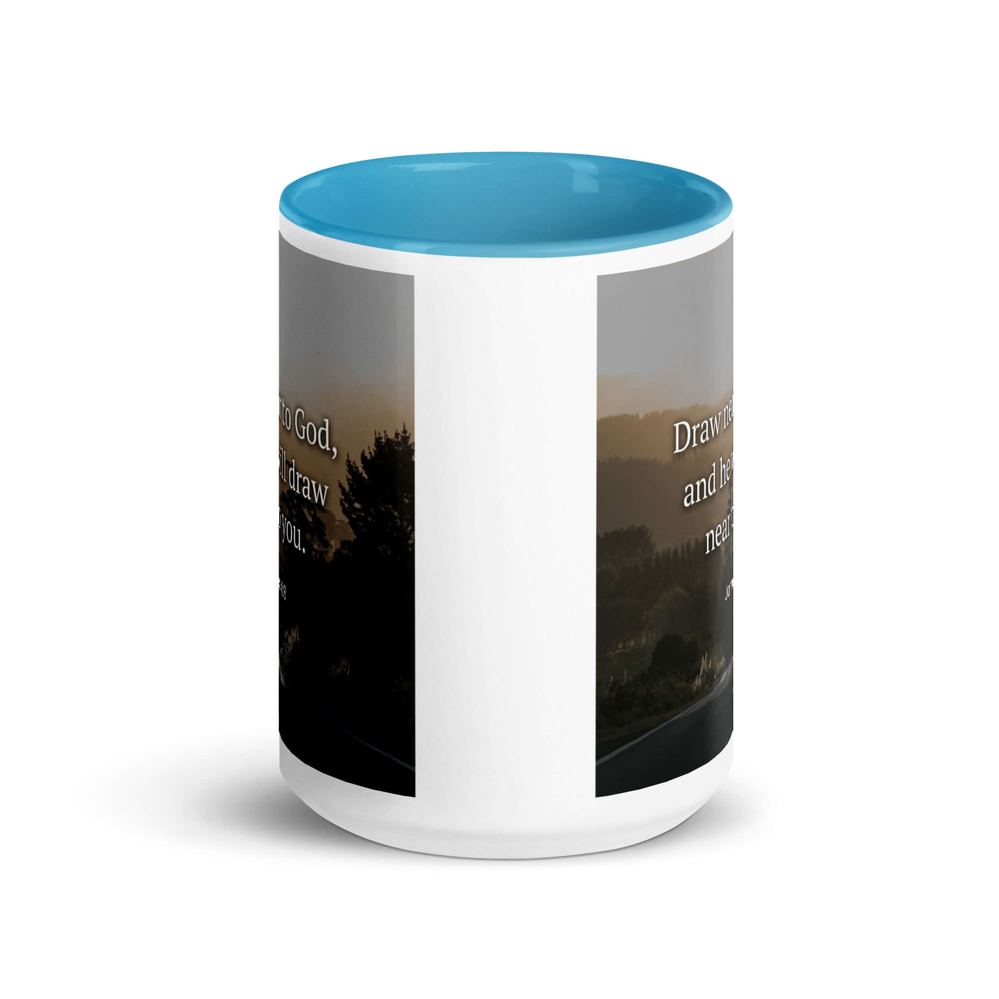 James 4:8 Bible Verse, Cleanse your White Ceramic Mug with Color Inside