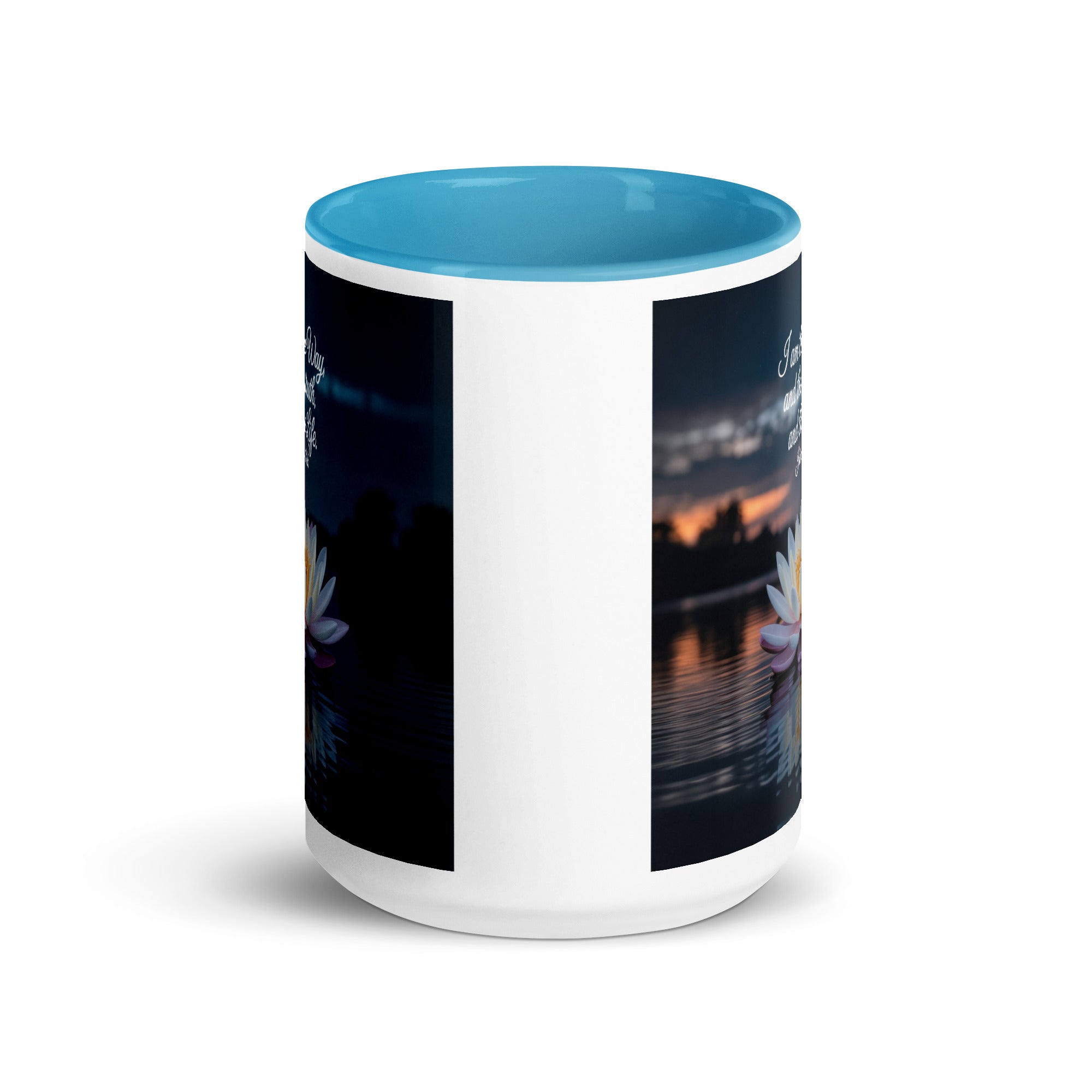 John 14:6 Bible Verse The Father White Ceramic Mug with Color Inside